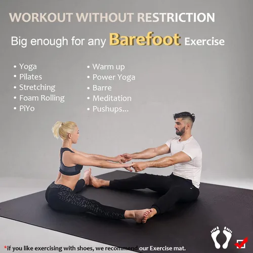 Miniatura 2 de GXMMAT Large Yoga Mat 12'x6'/10'x6'/6'x8'(7mm), Extra Thick Workout Mats for Home Gym Flooring, Ultra Comfortable Non-Slip Quick Resilient Barefoot