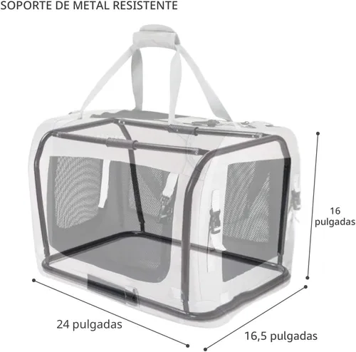 Miniatura 3 de Transportín para gatos extra grande de Petseek con lados blandos, portátil, para perros pequeños, para 2 gatos, 61 cm x 41.9 cm x 40.6 cm, diseño