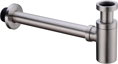 Miniatura 9 de Trampa redonda de latón para botella P, kit de tubo de drenaje de trampa de desechos para lavabo, altura ajustable, acabado dorado cepillado