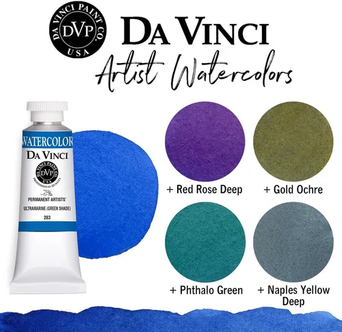 Miniatura 177 de DA VINCI PAINTS Pintura Acuarela Profesional para Artistas, Alizarin Crimson (Quinacridone), 37ml Índigo