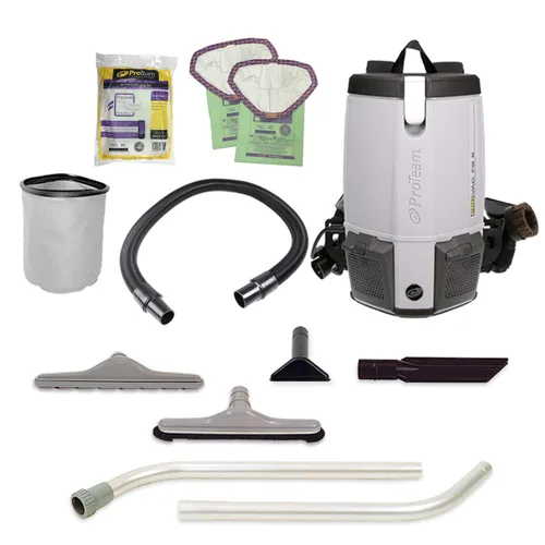 Miniatura 13 de ProTeam mochila aspiradora comercial, ProVac FS 6 mochila aspiradora con filtración HEPA de medios y kit de servicio de limpieza residencial, 6