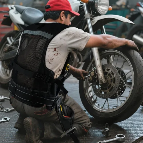 Miniatura 5 de MELOTOUGH Chaleco de herramientas para hombre con bolsillos y cinturón, chaleco de seguridad ajustable de múltiples bolsillos para electricista