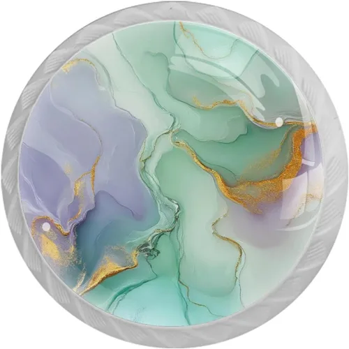 Miniatura 21 de NEWzone 4 Pack Dresser Drawer Cabinet Knobs Agate Marble Round Shape Crystal Glass Knobs Pulls Handles for Kitchen Wardrobe Cupboard Door Hardware