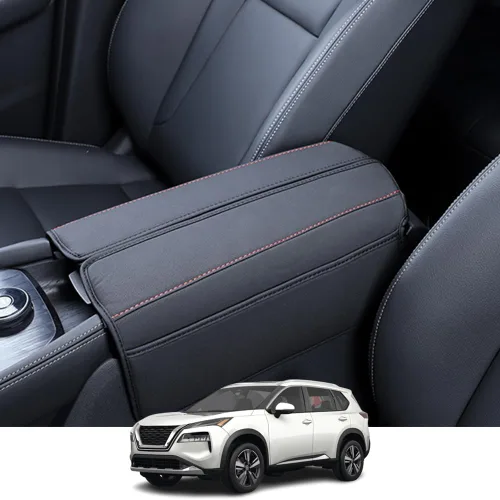 Miniatura 7 de Accesorios interiores personalizados para Nissan Rogue 2021 2022 2023, funda de cuero para consola central, almohadilla para reposabrazos