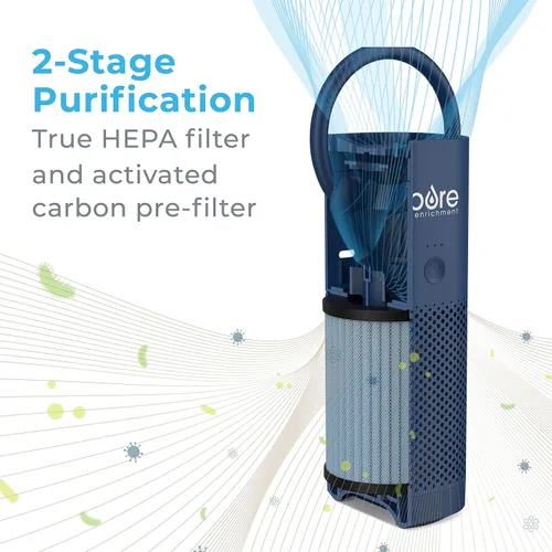 Miniatura 4 de Pure Enrichment® PureZone™ - Minipurificador de aire portátil, filtro True HEPA inalámbrico que limpia el aire y elimina el 99.97 % del polvo, Azul
