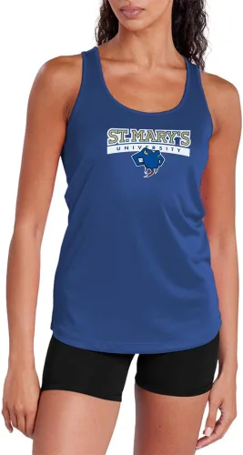 Miniatura 399 de Camiseta deportiva sin mangas oficial de NCAA Collegiate para mujer, con espalda cruzada, colección con logotipo primario