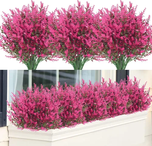 Miniatura 13 de GREENRAIN 8 ramilletes de flores artificiales de lavanda 3#amarillo