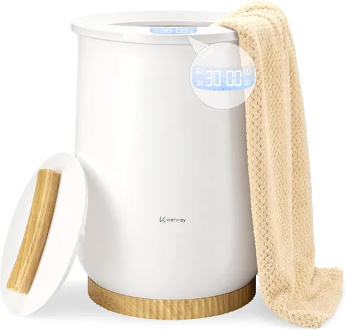 Keenray - Calentador de toalla de estilo cubo mejorado, calentador de toallas grande con 3 modos de calefacción, tiempo de calentamiento ajustable