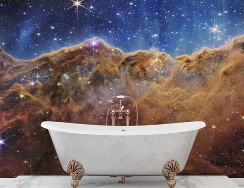 Miniatura 11 de Foto de la nebulosa de Carina de los acantilados cósmicos (imagen de NIRCam) NASA. mural de pared espacial Galaxy Nebula Papel tapiz para despegar
