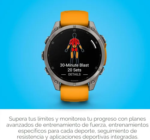 Miniatura 4 de Garmin Fenix 8 Premium Multisport GPS Reloj inteligente para correr, 47 mm AMOLED, Certificado para buceo, linterna incorporada Titanio