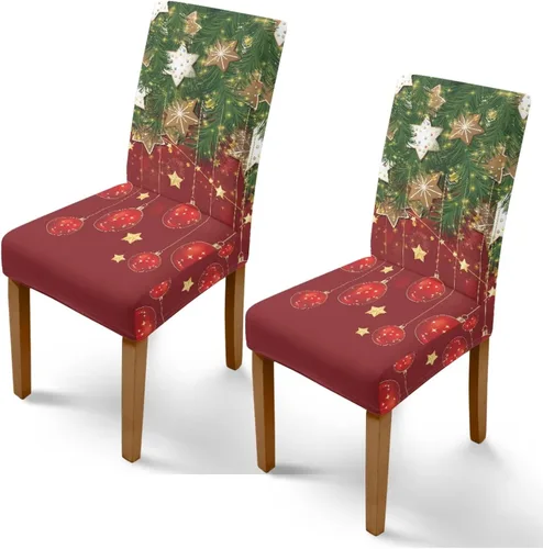 Miniatura 11 de Rnyleeg Fundas de silla de Navidad para sala de estar, diseño de muñeco de nieve azul, estampado de pájaros, fundas para sillas de comedor, 1