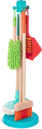 Battat – Juego de limpieza para niños – Juguetes de limpieza para niños pequeños, niños – Kit de juego de simulación – Escoba, trapeador, cepillo,