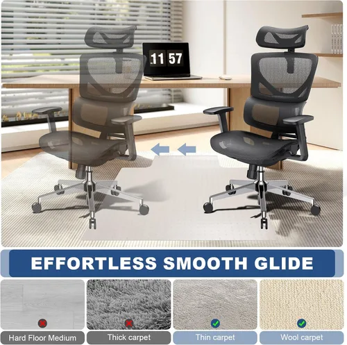 Miniatura 5 de Oroonoko Tapete para silla de alta resistencia para alfombras, extra grueso, para silla de oficina, para escritorio y sillas rodantes, 48 x 36
