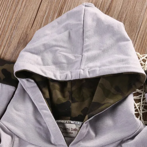 Miniatura 3 de Conjunto de ropa para bebé niño con capucha para otoño e invierno, pantalones de género neutro de manga larga