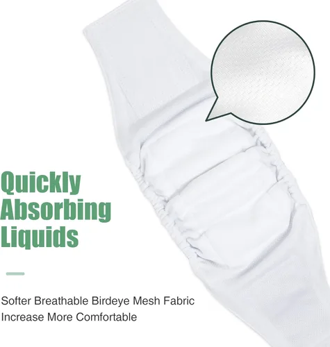 Miniatura 5 de wegreeco Banda Abdominal Lavable para Perros Machos (Patrón Elegante) - Paquete de 3 - Envoltura Abdominal Lavable para Perros Machos, Pañales