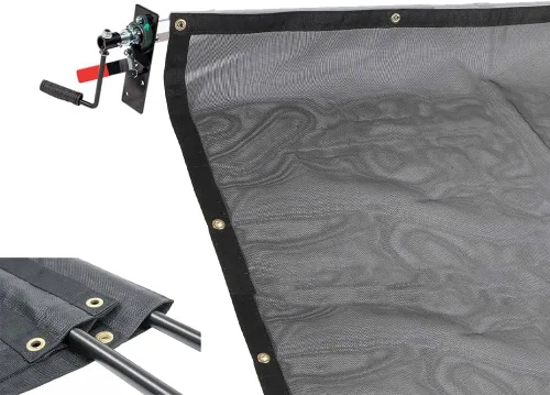 Kit de lona para camión volquete y remolque Mytee Products con lona de malla de bolsillo doble de PVC de 5' x 14' - Sistema manual de lona para
