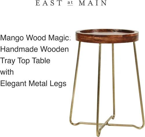 Miniatura 10 de East at Main Aria - Mesa superior de madera maciza de mango (mesa lateral)