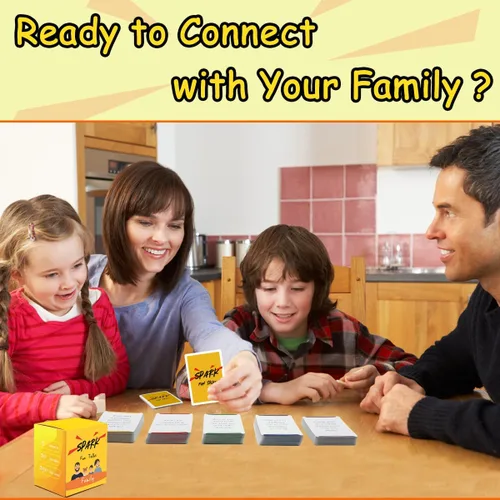 Miniatura 5 de Tarjetas de conversación para la familia - Generar conversaciones familiares - Juegos de cartas familiares para adultos, adolescentes y niños