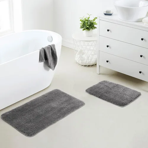 Miniatura 50 de YHF - Alfombras de baño de 20 x 32 pulgadas, extra gruesas y suaves, de microfibra peluda, lavables a máquina, alfombras de baño absorbentes, tapete
