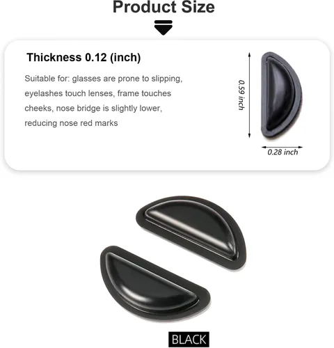 Miniatura 2 de 10 pares de almohadillas adhesivas antideslizantes para la nariz, almohadillas de silicona suave y pegajosa para lentes de sol, agarre para marco