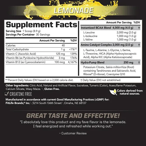 Miniatura 2 de PMD Sports BCAA - Aminoácidos sin estimulación – Mejor rendimiento de entrenamiento, recuperación mejorada, energía diaria, constructor muscular