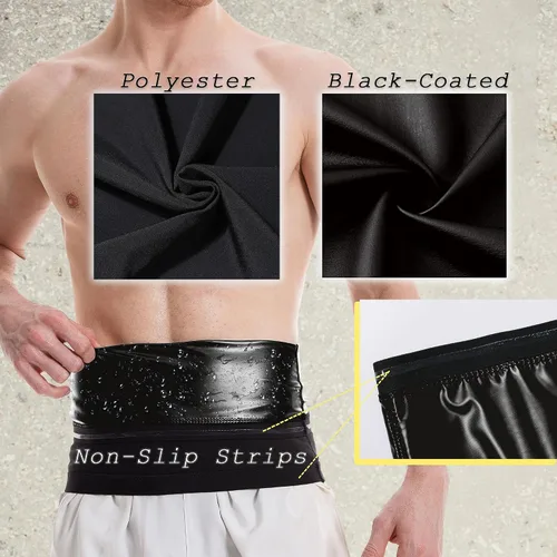 Miniatura 5 de Entrenador de cintura para hombres, reductor de cintura de sudor para sauna, cinturón de adelgazamiento para sauna, ejercicio, equipo de gimnasio