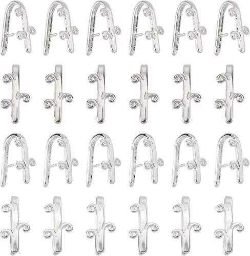Miniatura 8 de SUPERFINDINGS 30 piezas de latón colgante de pellizco 5 estilos de diamantes de imitación Ice Pick Pellizca Pellizco de Platino Broche de Joyería