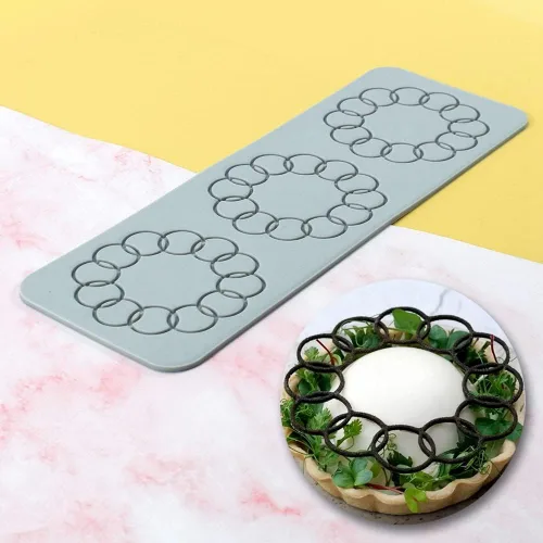 Miniatura 2 de TUKE Moldes de encaje para decoración de pasteles, moldes de silicona de hojas 3D para hornear, gomitas y fondant, patrones de flores, panal y abeja