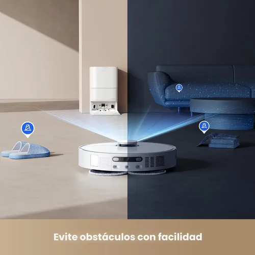 Miniatura 8 de DREAME L40s Ultra CE Robot Aspiradora y Trapeador Combo con base de autovaciado, succión de 13,000 Pa, trapeador autolimpiante y elevación Blanco