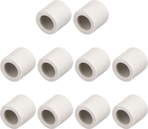 Miniatura 8 de uxcell 10 unids 0.079 in diámetro tubo de cerámica aislado cable electrónico paquete de aislamiento térmico protección de un solo orificio, 0.157 in