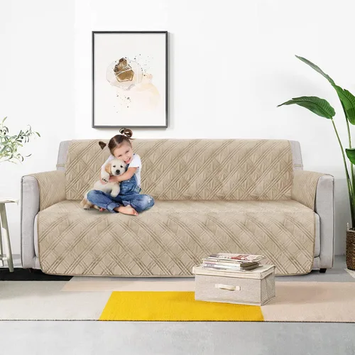 Miniatura 6 de BOCTOPUG Funda de sofá, impermeable y resistente para sofá, perros, gatos y niños (beige)