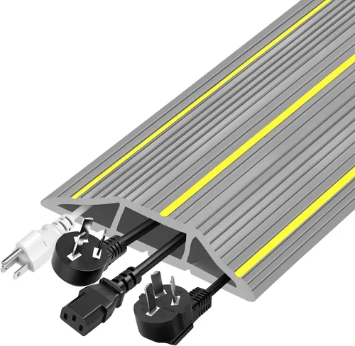 Miniatura 8 de Cubierta de cable de suelo, cubierta de cable de extensión de 10 pies para cables de suelo de 3 canales, protector de cable de suelo para el hogar
