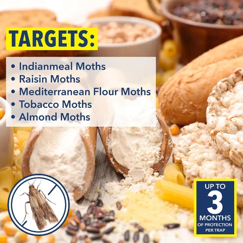 Miniatura 4 de B&G Trampas para polillas de despensa con feromonas Prime (paquete de 2), prevención de polillas de cocina inodoras, trampas para polillas de comida