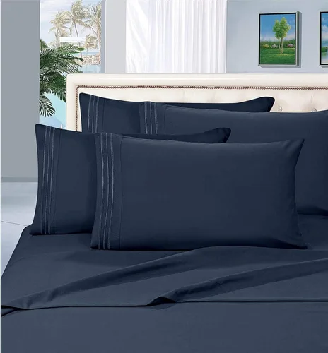 Miniatura 16 de Elegant Comfort Juego de sábanas de 4 piezas de calidad egipcia de 1500 hilos, ultra suave, resistente a las arrugas, la decoloración y las manchas
