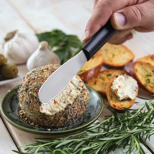 Miniatura 5 de Rada Cuchillo esparcidor de cubiertos – Hoja dentada de acero inoxidable y mango de resina de acero negro fabricado en los Estados Unidos