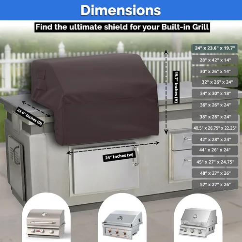 Miniatura 7 de Covers & All Cubierta de parrilla integrada para parrilla al aire libre – Resistente 12 oz impermeable cubierta de parrilla de barbacoa incorporada