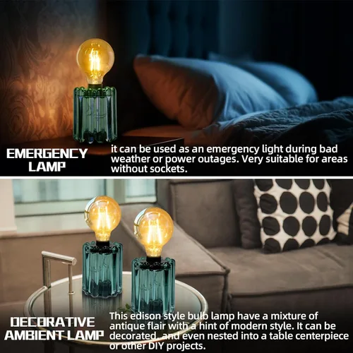Miniatura 4 de Juego de 2 lámparas de mesa operadas con baterías, lámpara inalámbrica alimentada por baterías con temporizador, luces decorativas