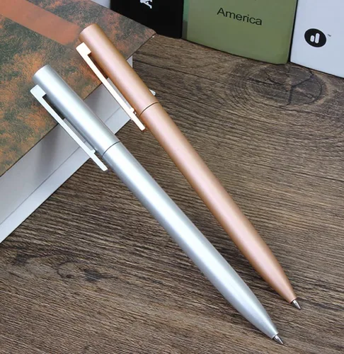 Miniatura 6 de Gullor Bolígrafo retráctil de metal de estilo simple, tinta negra de punta media, negro