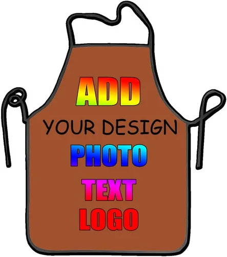 Miniatura 9 de NALAHOME Delantales personalizados para hombres y mujeres delantales personalizados con logotipo de texto fotográfico Negro