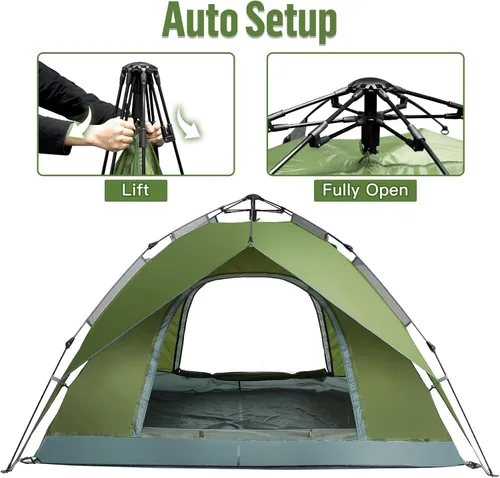 Miniatura 3 de Night Cat Tiendas emergentes instantáneas para 2-3 personas con lona de huella, fácil instalación, tienda de campaña con sobretecho de doble capa