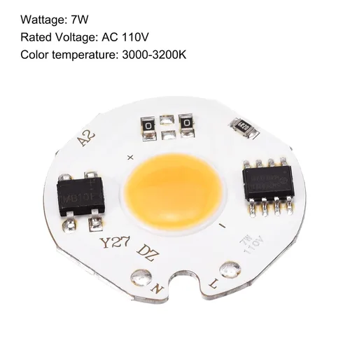 Miniatura 3 de MECCANIXITY Bombilla de chip LED 110V 7W blanco cálido 3000-3200K conductor libre de alta potencia reflector lámpara módulo aluminio tablero