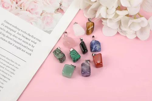 Miniatura 22 de Zenkeeper Colgante hexagonal de cristal natural – Piedra de cuarzo puntiaguda/piedra curativa en forma de corazón para hacer joyas y collares