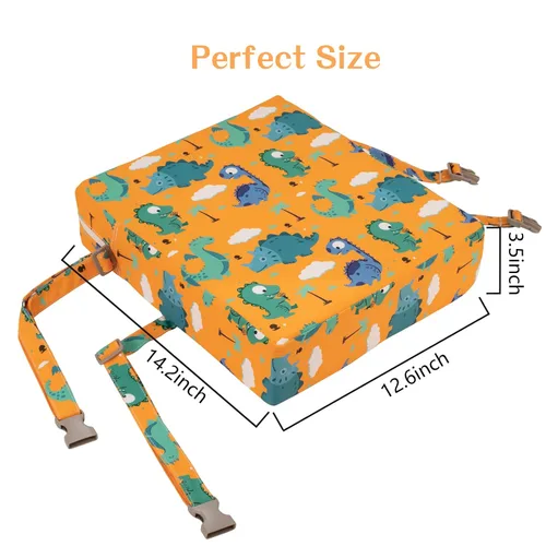 Miniatura 6 de Asiento elevador para niños pequeños para mesa de comedor, silla de cocina, soporte más fuerte, correas dobles seguras, asiento elevador portátil