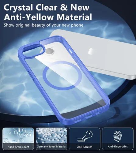 Miniatura 1349 de FNTCASE Funda para iPhone 13 Pro-Max: Fundas magnéticas transparentes compatibles con Magsafe Slim anti amarillamiento protección contra caídas