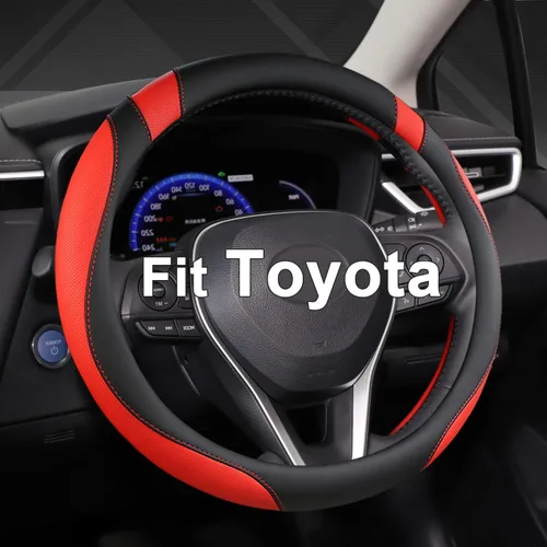 Miniatura 17 de West Llama Funda personalizada para volante de automóvil para Toyota Tacoma, 4Runner, Tundra, Sequoia, 15.5-16 pulgadas (negro + azul, tamaño grande)