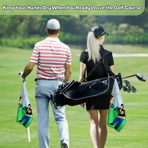 Miniatura 5 de Toalla de golf divertida, toallas de golf impresas para bolsas de golf con clip, regalo de golf para hombres, esposo, novio, papá, regalos