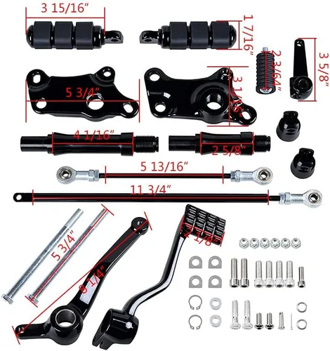 Miniatura 2 de AMOPA CORP Forward Controls - Kit de montaje de clavijas de pie compatible con Harley Sportster XL883 XL1200 1991-2003 (negro)