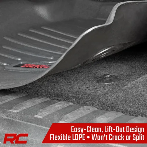 Miniatura 6 de Rough Country Floor Armor Alfombrillas de Piso Delanteras y Traseras para Nissan Titan (2017–2024) y Titan XD (2016–2024) Crew Cab con Asientos