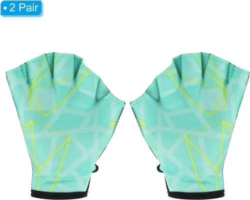 Miniatura 3 de PATIKIL Guantes acuáticos de natación guantes de natación con malla de impresión de resistencia al agua accesorios de entrenamiento para natación