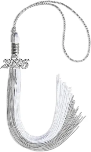 Miniatura 107 de Endea Graduation Borla de doble color con gota de fecha plateada (negro/oro antiguo, 2025)